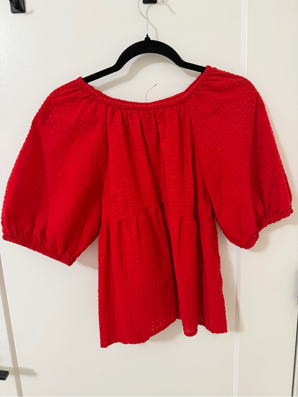 Old Navy Red Off-the-Shoulder Puff-Sleeve Blouse